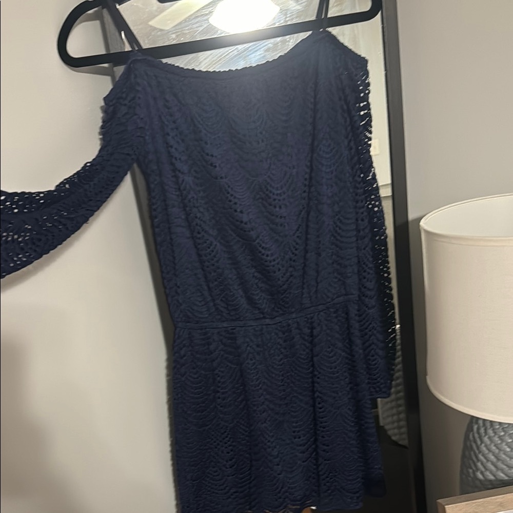 Navy One Shoulder Dress
